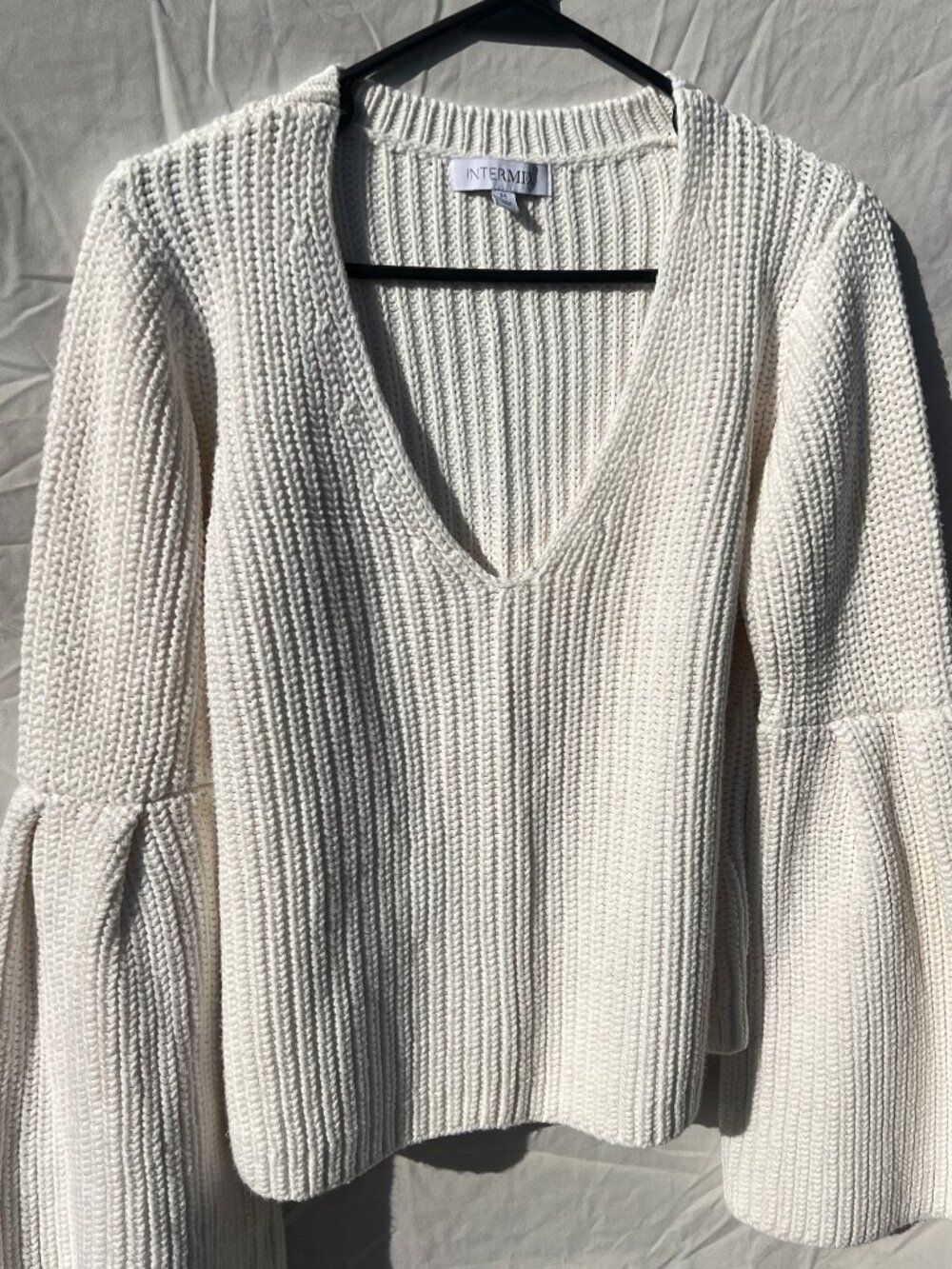 Intermix Womens Knit Sweater Cream Size M Medium